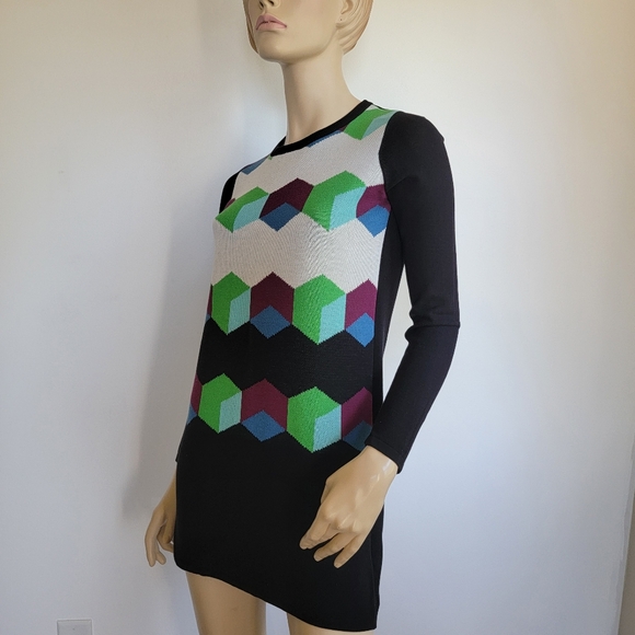 Tibi Geometric Print Sweater Dress - Picture 3 of 8
